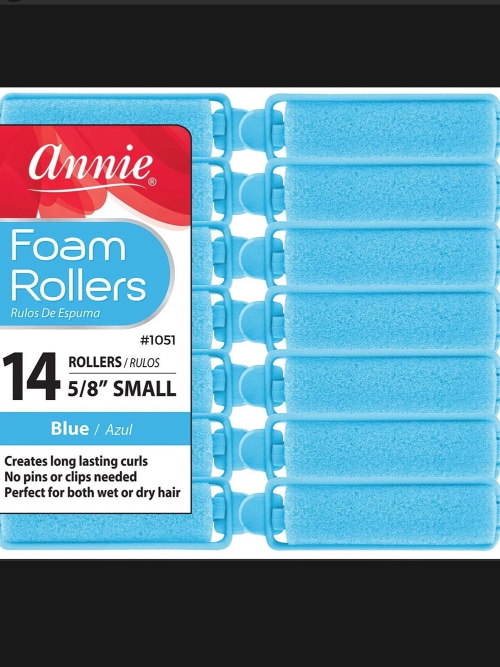 Annie Blue Foam Hair Rollers - Pack of 14 Small new in package - Picture 1 of 2